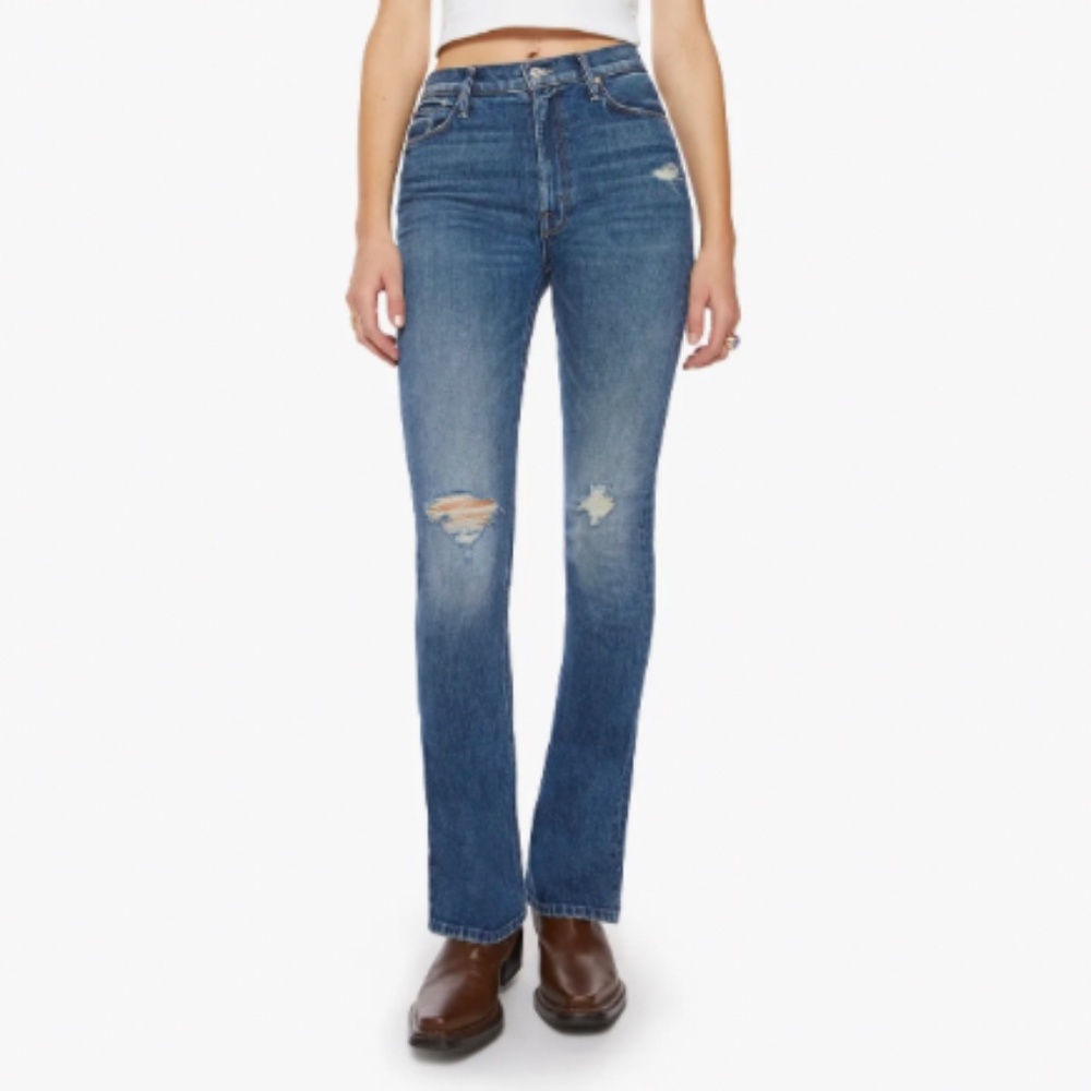 Mother Denim High Waisted Runaway Slice Heel Jeans in Morning Chores Size 27